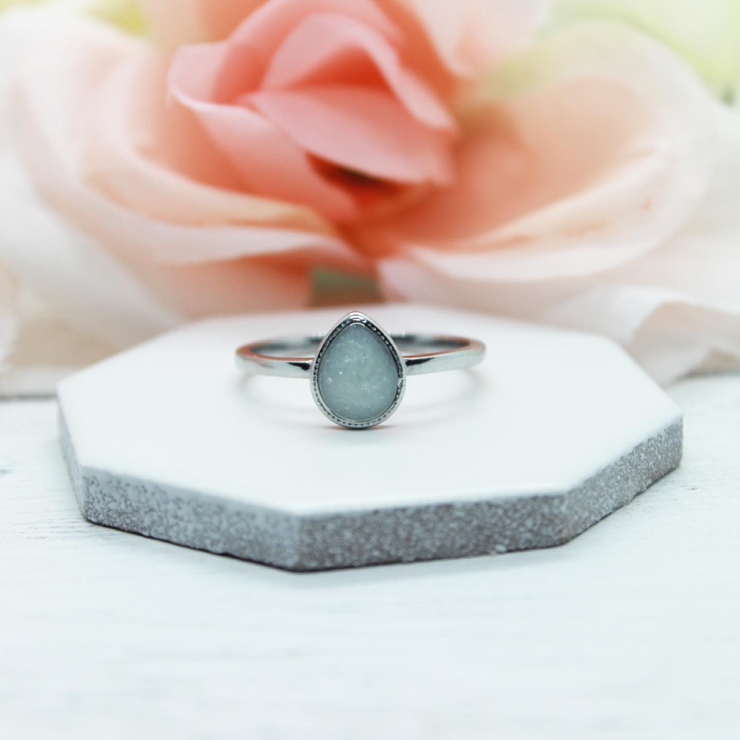 Stainless steel teardrop ring